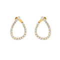Natural Diamond Front Facing Pear Shape Hoop Earrings in 14K Yellow Gold – 4.18ctw