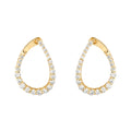 Natural Diamond Graduating Pear Shape Hoop Earrings in 14K Yellow Gold – 2.95ctw