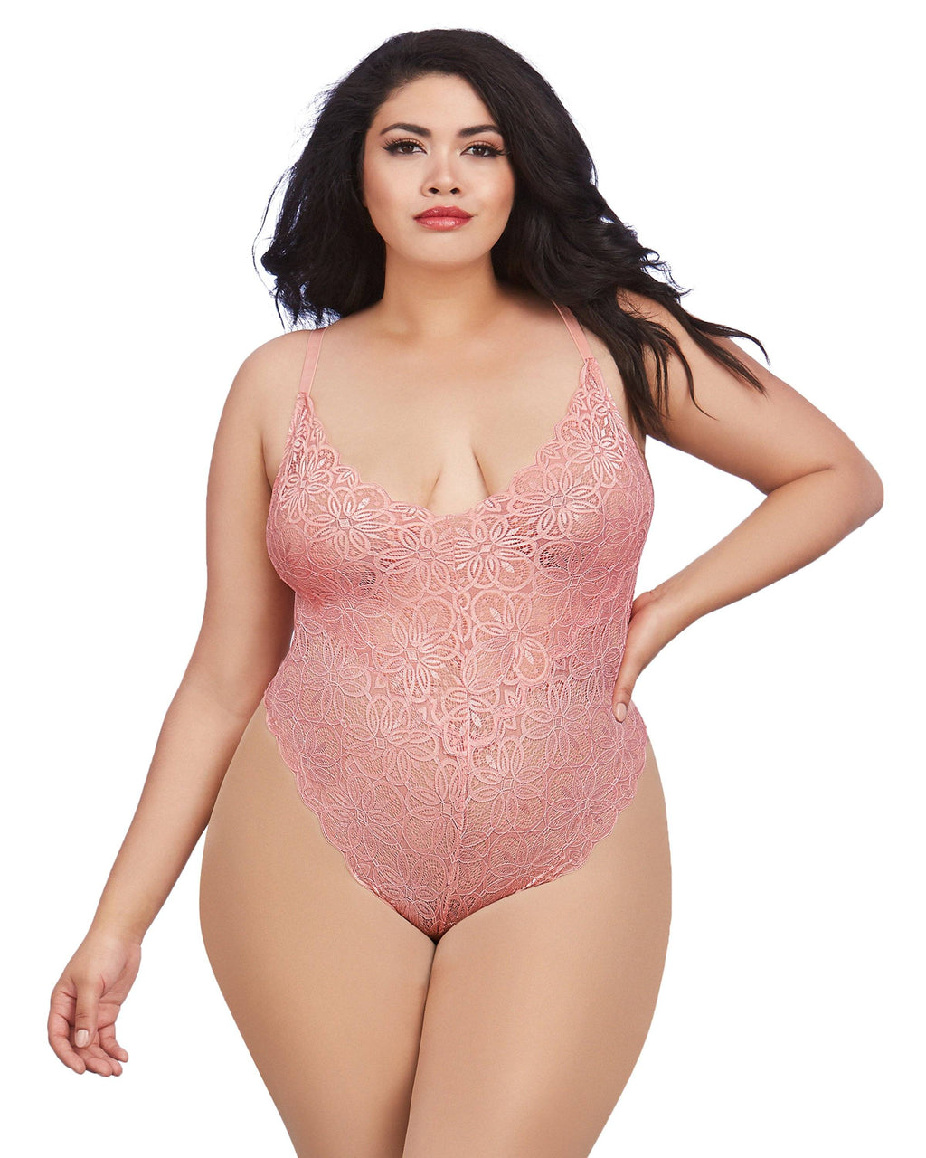 Plus Size Lace Teddy and Overskirt - Andersen Mercantile
