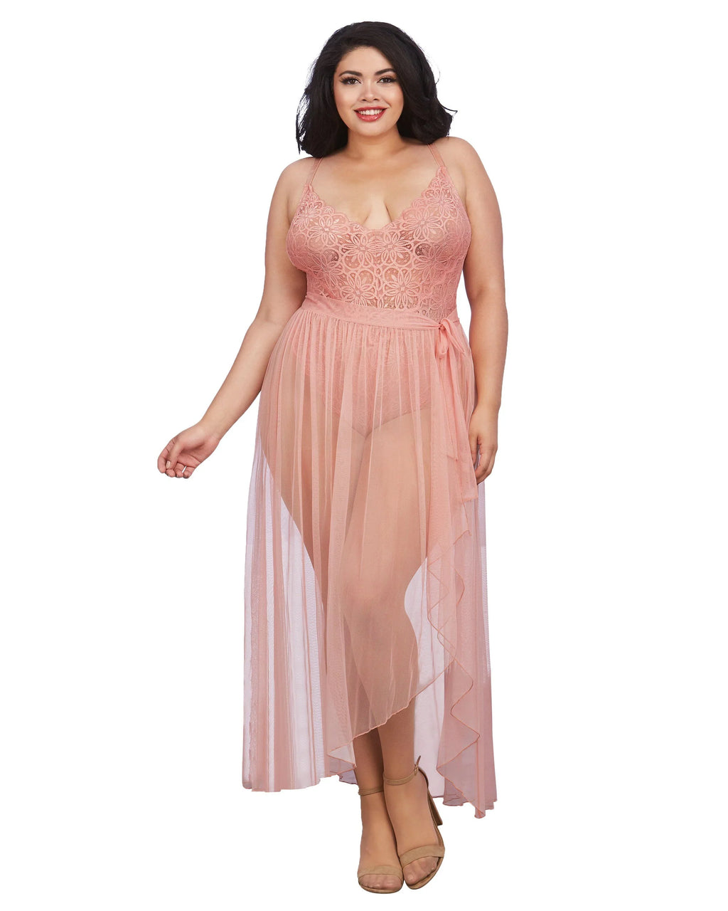 Plus Size Lace Teddy and Overskirt - Andersen Mercantile