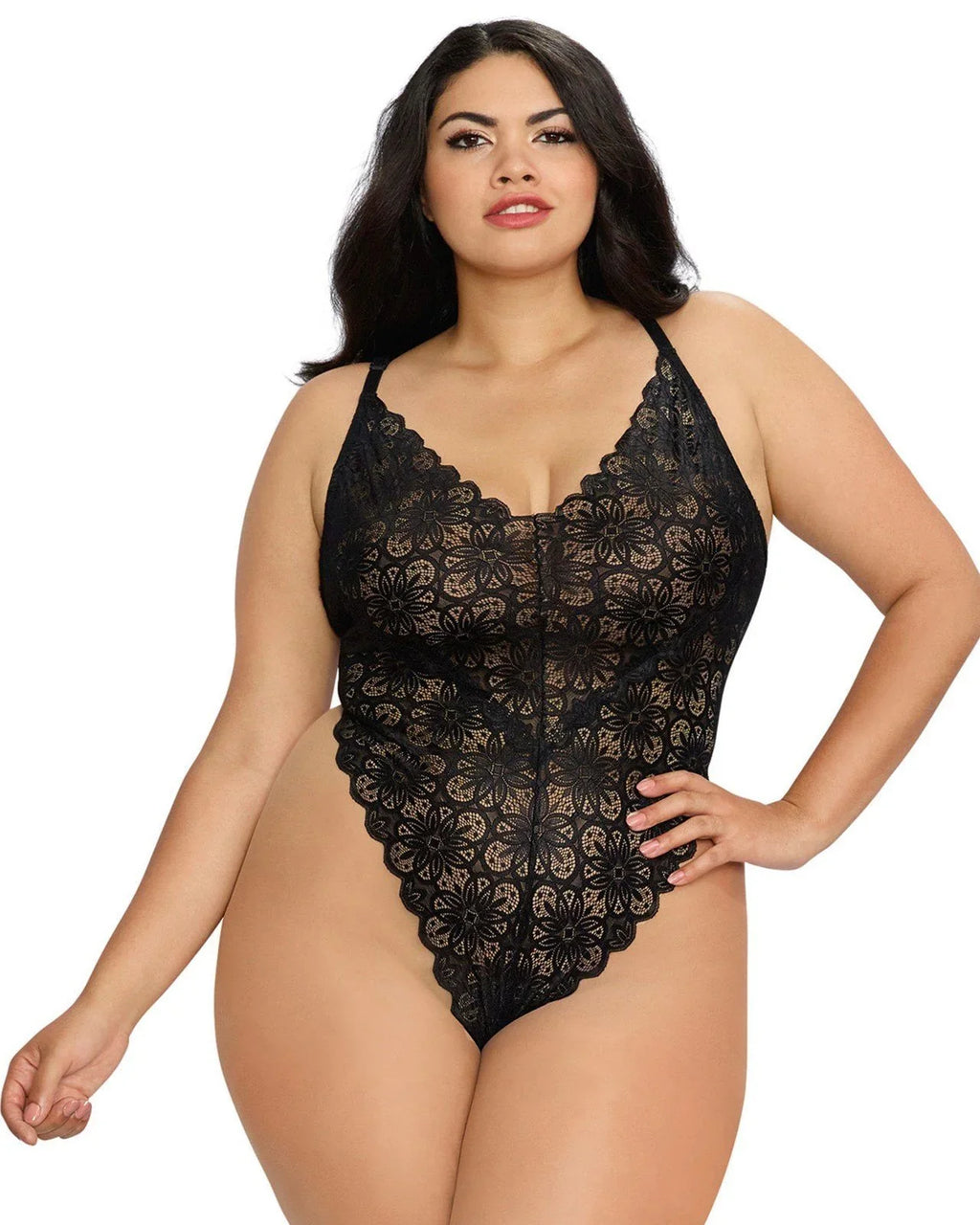 Plus Size Lace Teddy and Overskirt - Andersen Mercantile